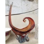 A large free form art glass piece appx 36cm high