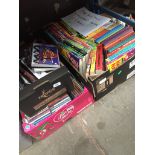 2 boxes of CDs and 2 boxes of children's books.