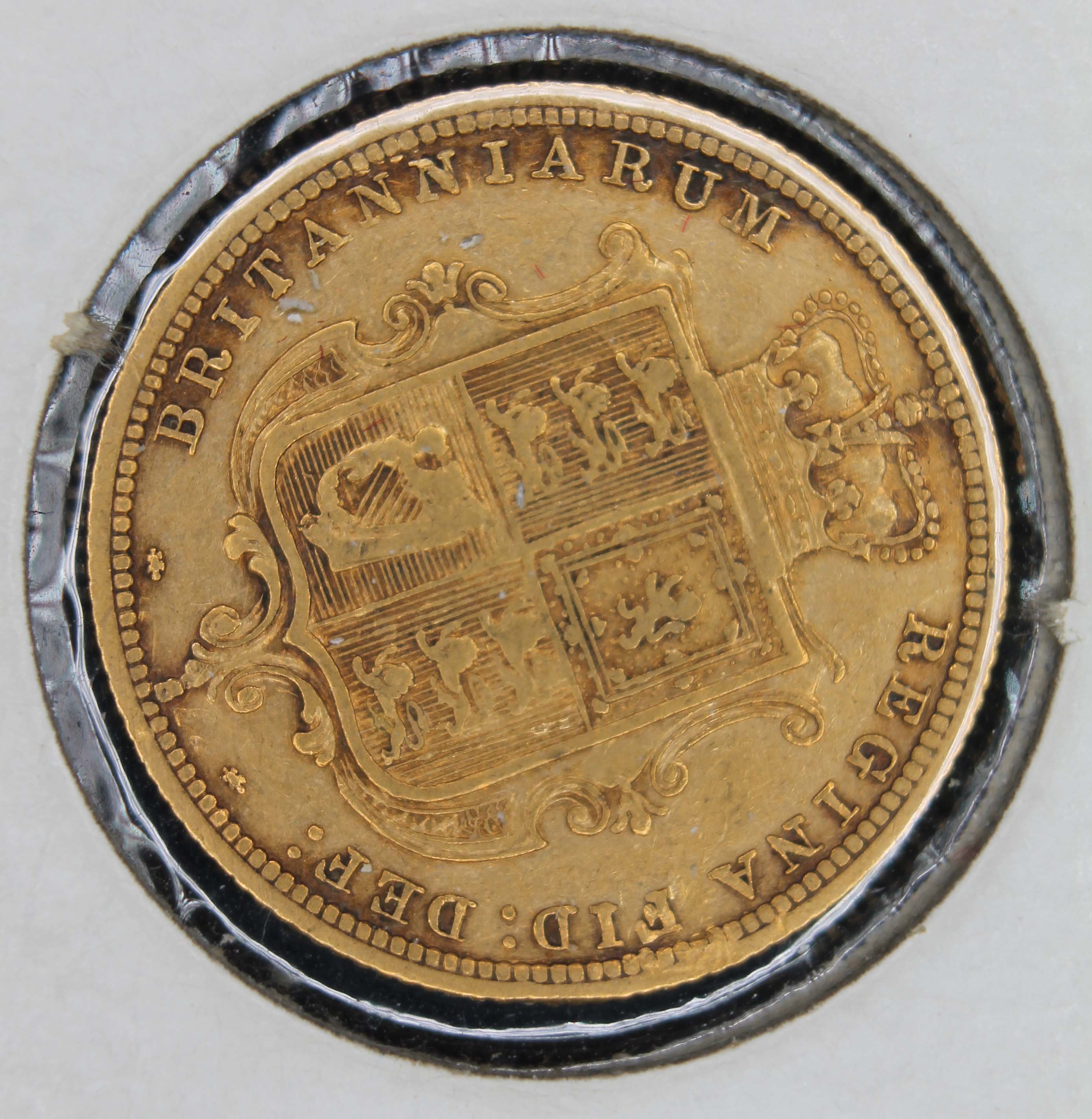 Victorian 1887 shield back half sovereign. - Bild 2 aus 2