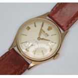 A 1960s 9ct gold Rolex Precision, ref. 12868, cal. 52821, case width 31mm, signed champagne dial,