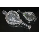 Two Victorian glass models, each formed as a set of bellows, length 15cm & 21cm. Condition - good.