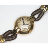 An early 20th century Rolex Rolco 9ct gold ladies watch, case width 19mm, 15 jewel manual wind