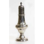 A George III silver sugar sifter, pedestal form, twist finial and baluster body, sponsor's mark 'GS'