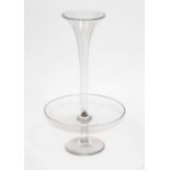 A 19th century trumpet glass centrepiece, height 46cm. Condition - good, general wear only.