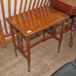 An Edwardian mahogany occasional table with Art Nouveau style inlay, width 63cm, depth 42cm & height