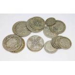 Assorted GB coins comprising five half crowns various dates 1921 to 1946, five two shillings various