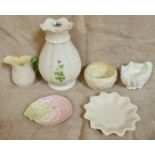 Irish Belleek, Royal Worcester shell, Coalport porcelain shells etc.