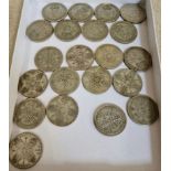 A collection of one florin and two shillings coins, gross weight 231.60g.