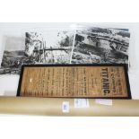 A bundle of military posters, a collection of military operations photos and an antique cinema