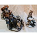 Two vintage Norman Underhill cornish studio pottery figurines; Fisherman and Fisherman/ Tradesman.