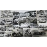 A collection of 23 original photographs of vintage sports cars including Frazer Nash, Maserati 1500,