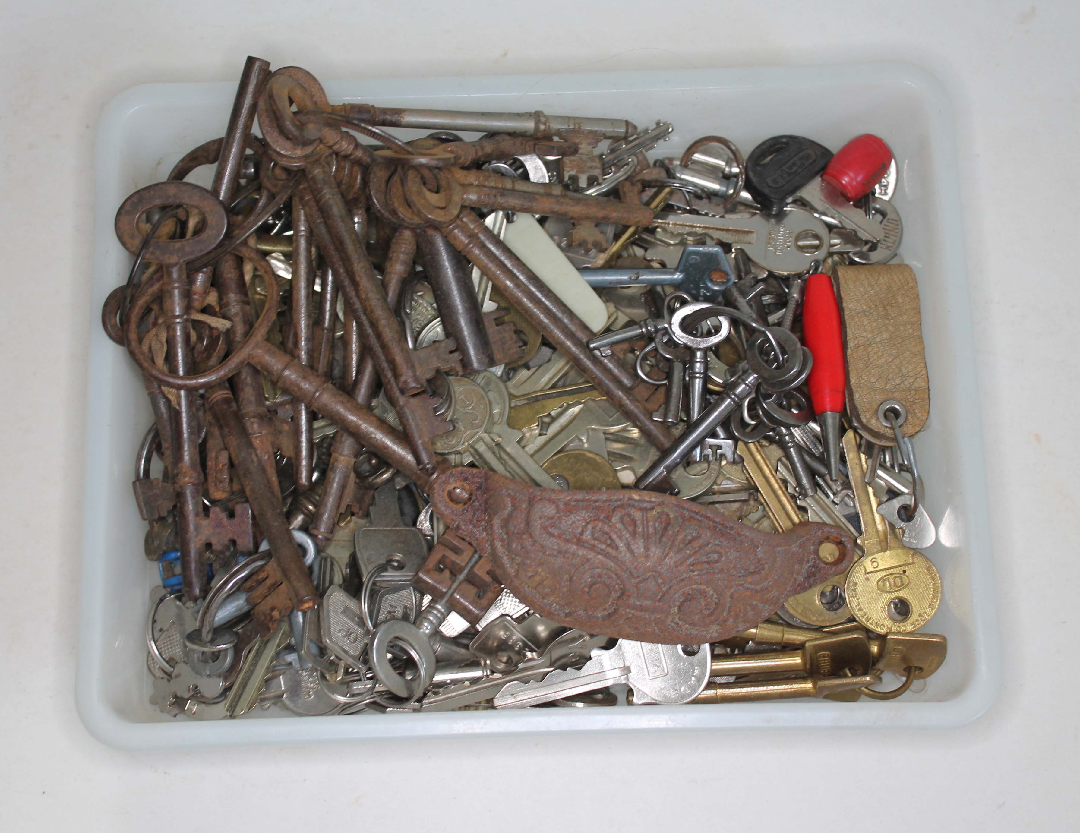 A collection of old keys.