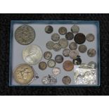 Assorted coins.