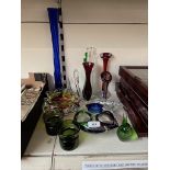 12 items of art glass including Swedish example with label