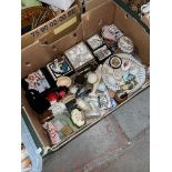 Box of small ceramic ornaments