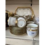 Cauldon tea wares with gilt edging for 8 people - 27 pieces