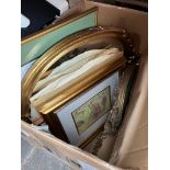 3 signed watercolours, an album of engravings, a gilt frame mirror and a Neo Classical style mirror.