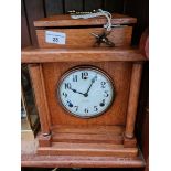 An early 20th century mantel clock, by William L. Gilbert, Winsted company, USA, in silky oak