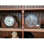 Two domed mantel clocks, one signed 'Darling, Wood & Anfield'.