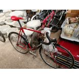 A vintage Ron Kitching steel frame cyclocross bike, currently converted to fixed gear but comes with