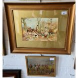 Early 20th century school, watercolour, hunting scene, 29.5cm x 19.5cm, signed 'Fred Edwards 09',