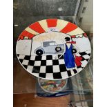 A handpainted Art Deco style plate by Brian Wood Ceramic Artists.