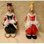 Two Italian clown decanters