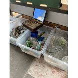 Three boxes of mixed items - 2 boxes of glassware and one containing mainly figurines etc