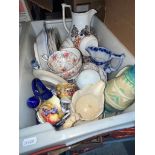 A box of china including cabinet cups and saucers etc.