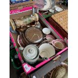 Box of pottery and other items