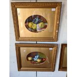 A pair of 19th century school, still life watercolors, 27.5cm x 20cm, signed 'A S Lanesby 1884',