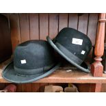 2 vintage Woodrow bowling hats