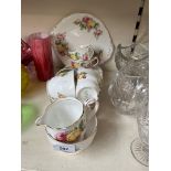 English fine bone china Manor Roses tea set by Queen Anne - 21 pieces