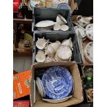 Box of Copeland Spose blue and white and two boxe sof china