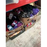 4 boxes of knitting wool, various colours.