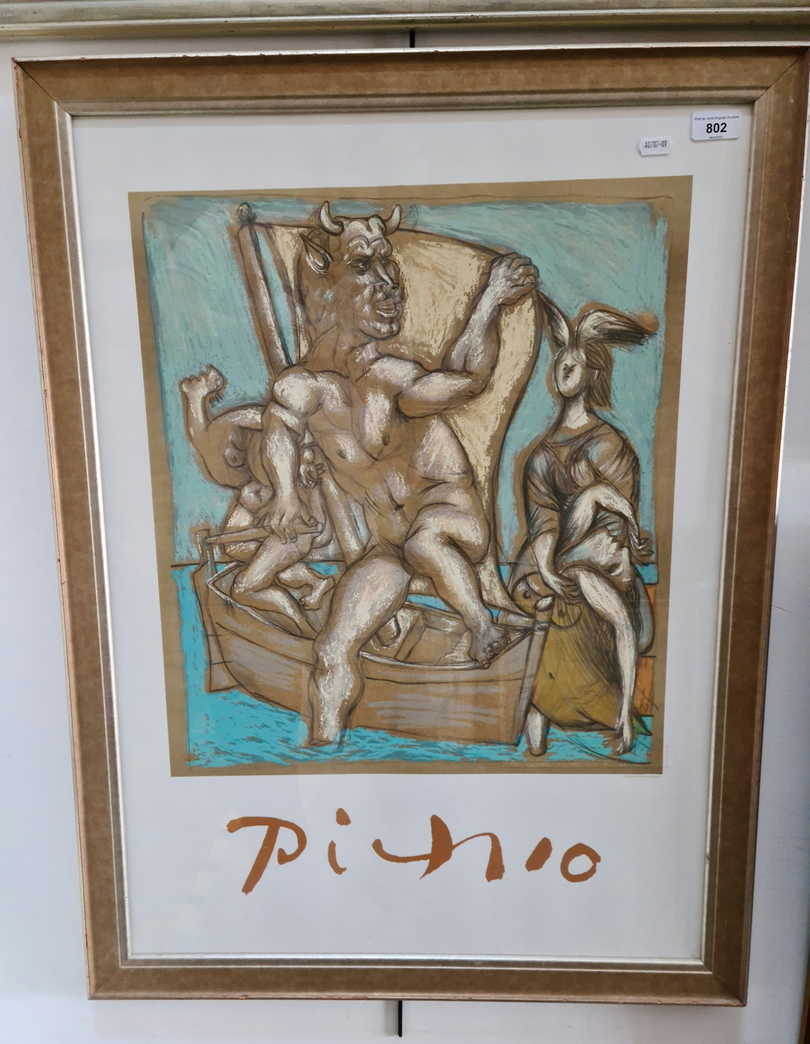 After Pablo Picasso, "Femme et Minotaure", colour lithograph, 46cm x 51cm, Collection Marina