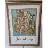 After Pablo Picasso, "Femme et Minotaure", colour lithograph, 46cm x 51cm, Collection Marina