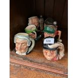 Royal Doulton character jugs including The Golfer and The Sleuth (6 items)