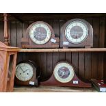 4 vintage mantel clocks to include Hermle, Bentina, Smiths Enfield and one other.