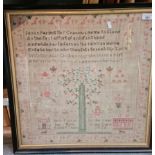 A 19th century sampler, dated 1836, framed and glazed.