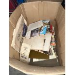 A box of ephemera, including postcards, birthday cards, maps, photographs relating to the RAF etc,