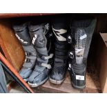 2 pairs of motorcycle boots, size 5.