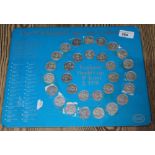 England World Cup team 1970 coin collection.