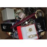 A collection of costume jewellery, mainly bangles, cuffs and few watches.