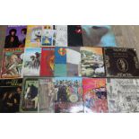 Nineteen rock LPs comprising Deep Purple, The Beatles, Pink Floyd, Black Sabbath, Grateful Dead,