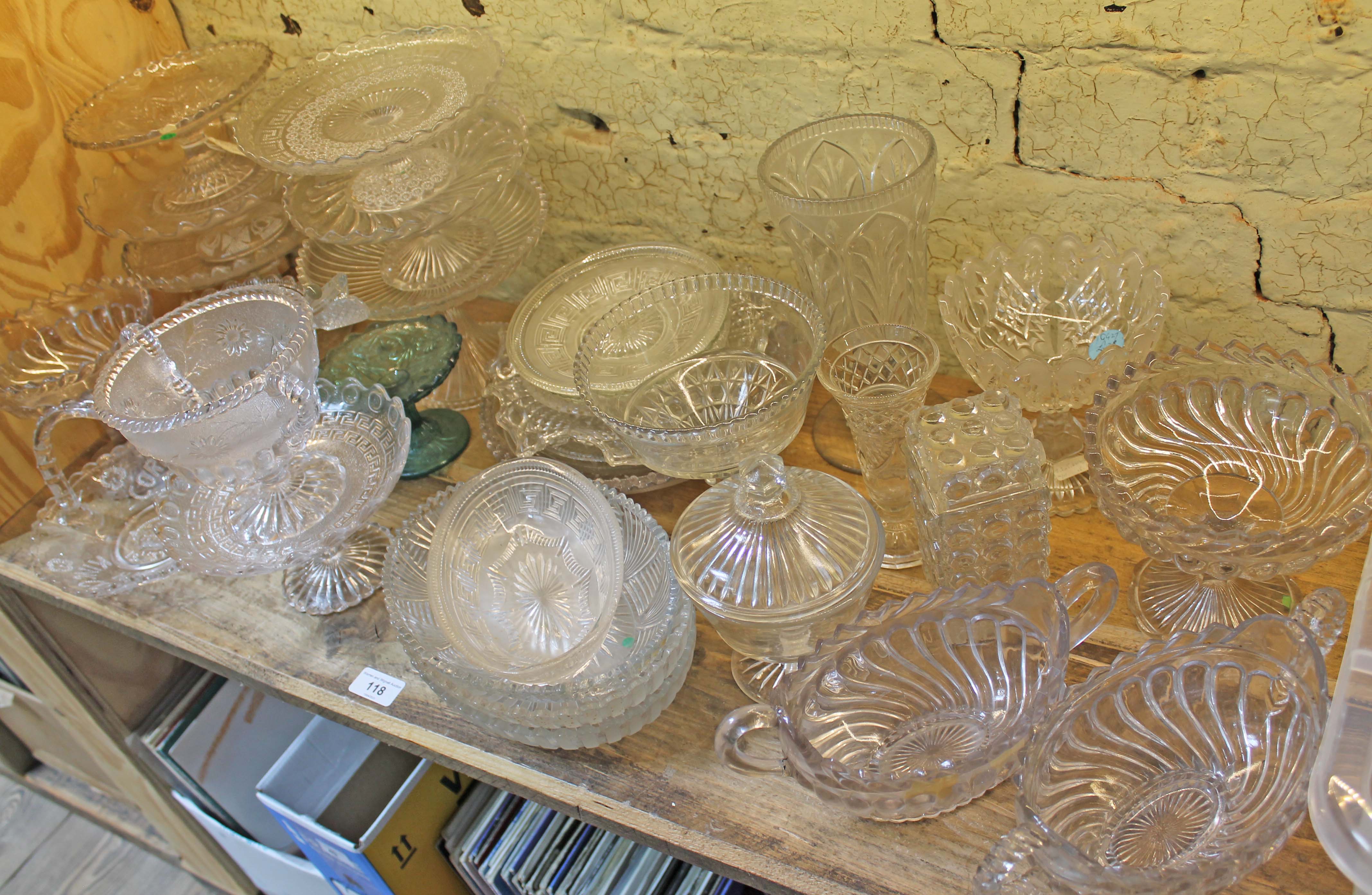 A collection of flint glass including Edward Moore etc.