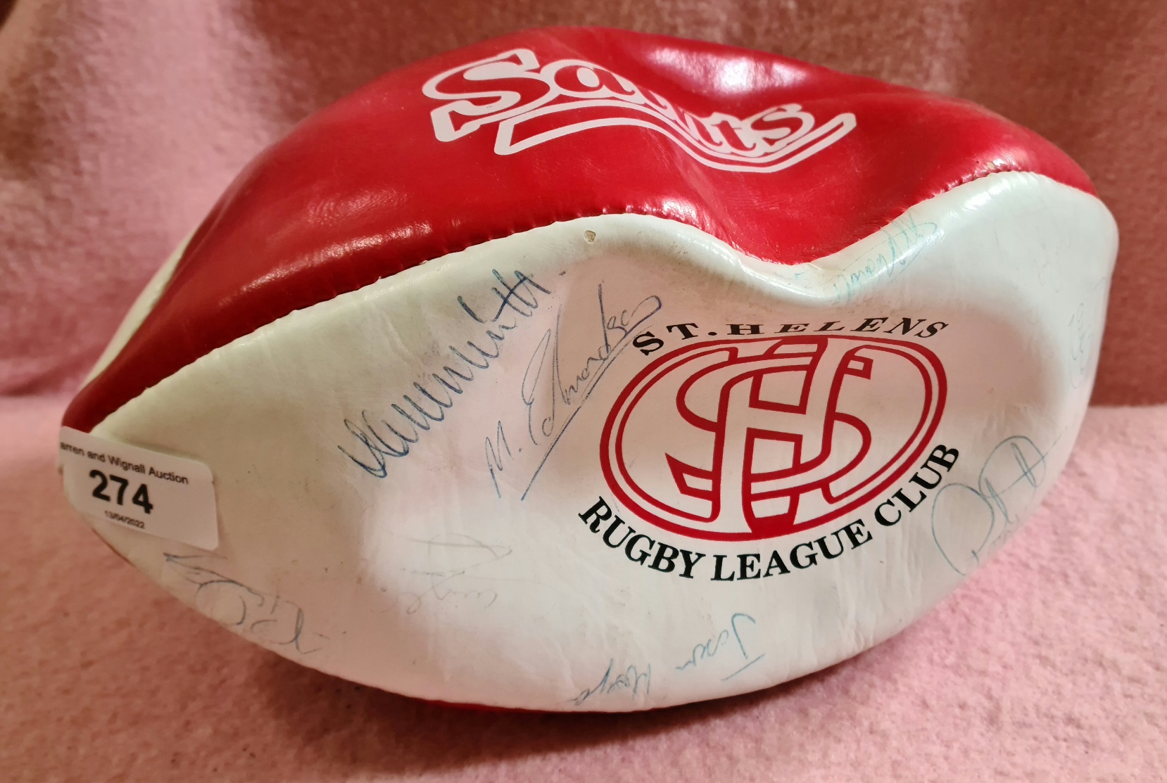 A St. Helens Rugby League Club signed ball.