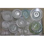 A box of assorted glass comprising mainly flint glass etc.