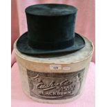 A vintage top hat with box by Cash & Co.