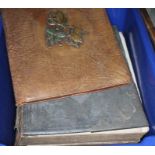 2 family bibles and a vintage carry case.
